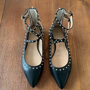 Black Studded Ballet Flats